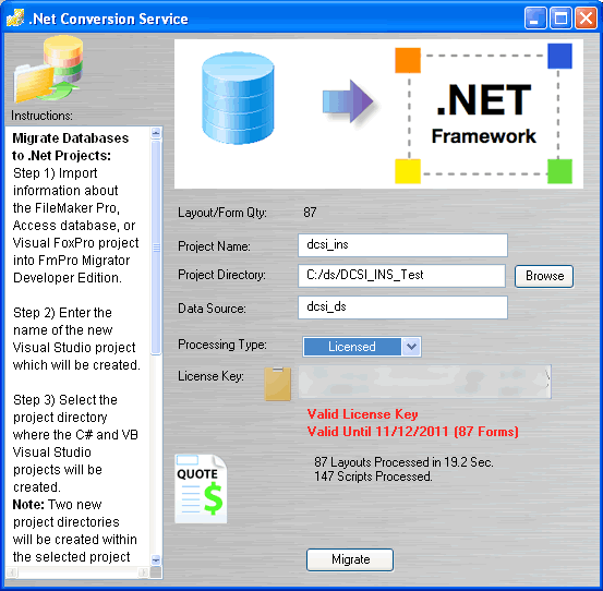 .Net Migration Screenshot