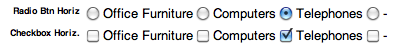 Horizontal Radio Buttons and Checkboxes