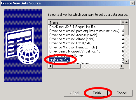 Figure 5  - Select FileMaker Pro