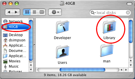 [Figure 10 - /Library Directory in MacOS X] 