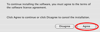 [Figure 23 - Click the Agree Button for the License Agreement] 
